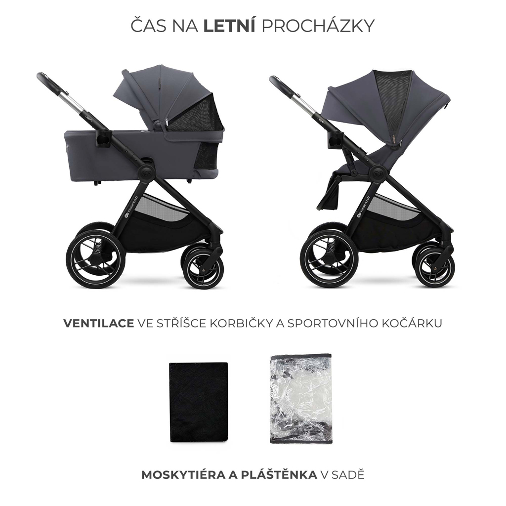 KINDERKRAFT Kočík kombinovaný Nea 2 2v1 Dark Grey