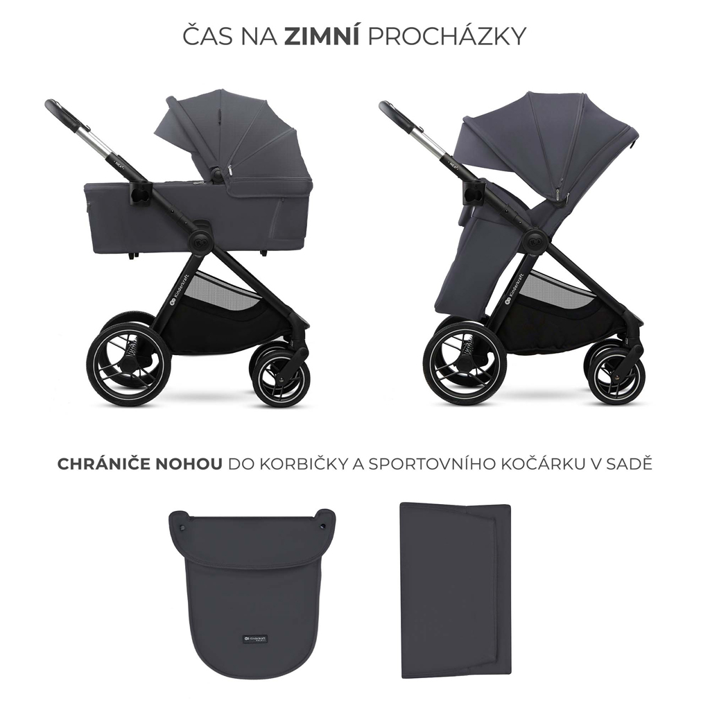 KINDERKRAFT Kočík kombinovaný Nea 2 2v1 Dark Grey