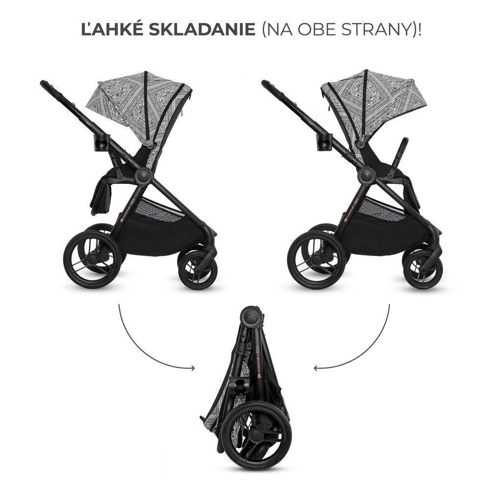 KINDERKRAFT Kočík kombinovaný Nea 2 2v1 Lunar Black Bizuu