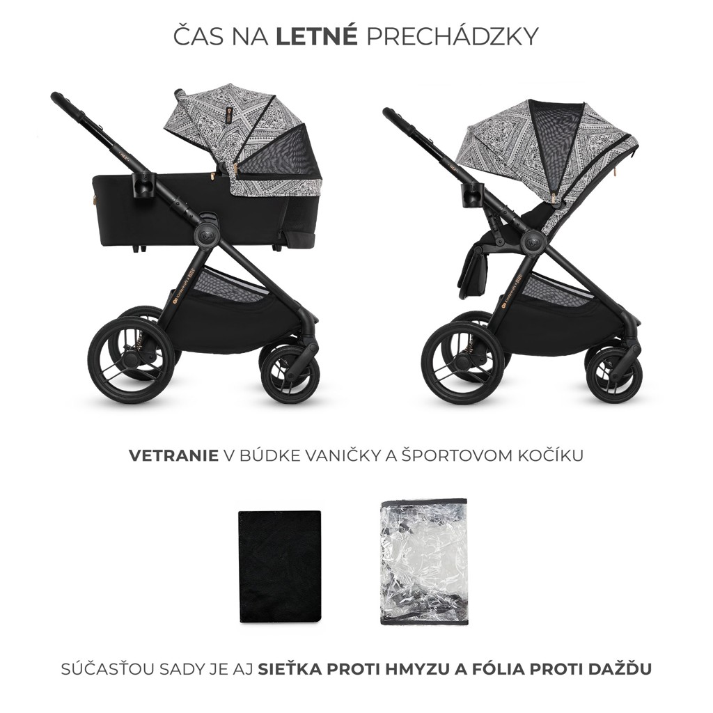 KINDERKRAFT Kočík kombinovaný Nea 2 2v1 Lunar Black Bizuu