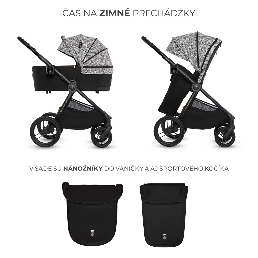 KINDERKRAFT Kočík kombinovaný Nea 2 2v1 Lunar Black Bizuu