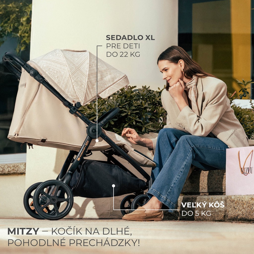 KINDERKRAFT Kočík športový Mitzy Lunar Black Bizuu