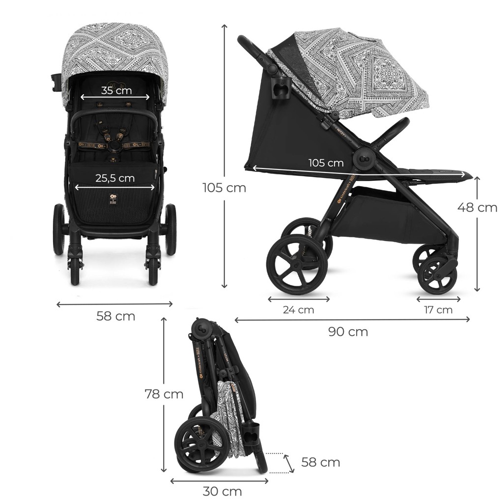 KINDERKRAFT Kočík športový Mitzy Lunar Black Bizuu