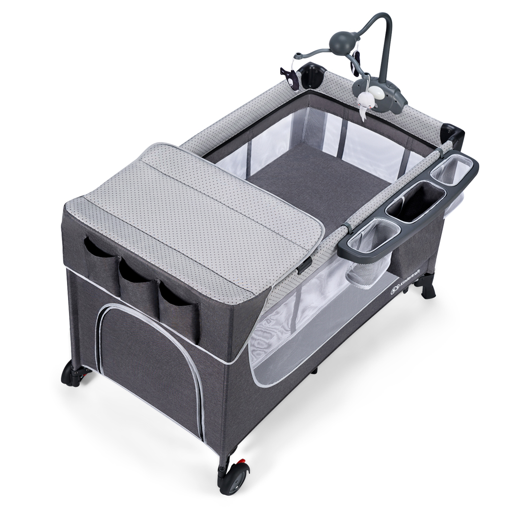 KINDERKRAFT SELECT Postieľka cestovná Leody doplnky Leody Grey, Premium
