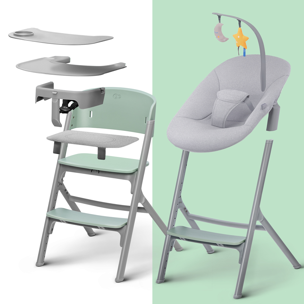 KINDERKRAFT SELECT Set jedálenská stolička Livy Aster Pink + lehátko Calmee, Premium