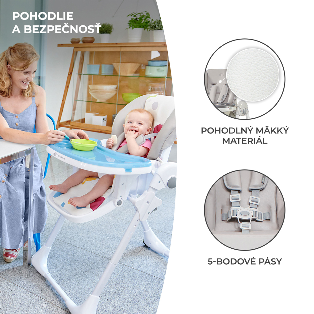 KINDERKRAFT Stolička jedálenská Yummy Grey