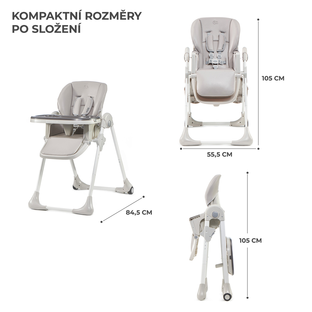 KINDERKRAFT Stolička jedálenská Yummy Grey