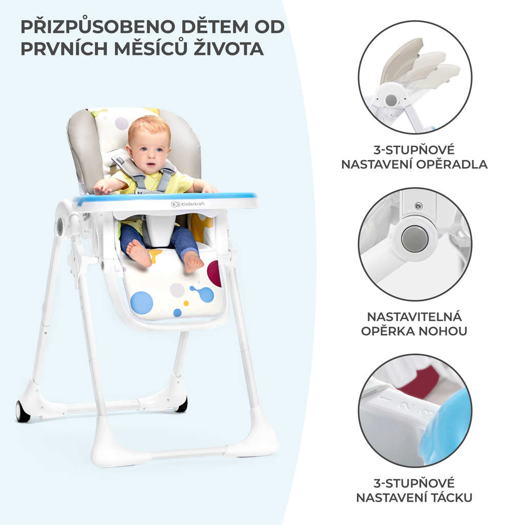 KINDERKRAFT Stolička jedálenská Yummy Multi