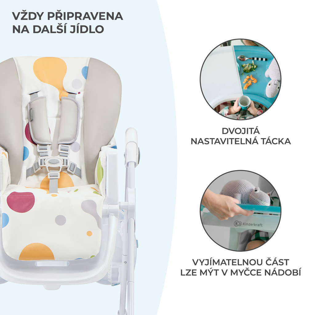 KINDERKRAFT Stolička jedálenská Yummy Multi