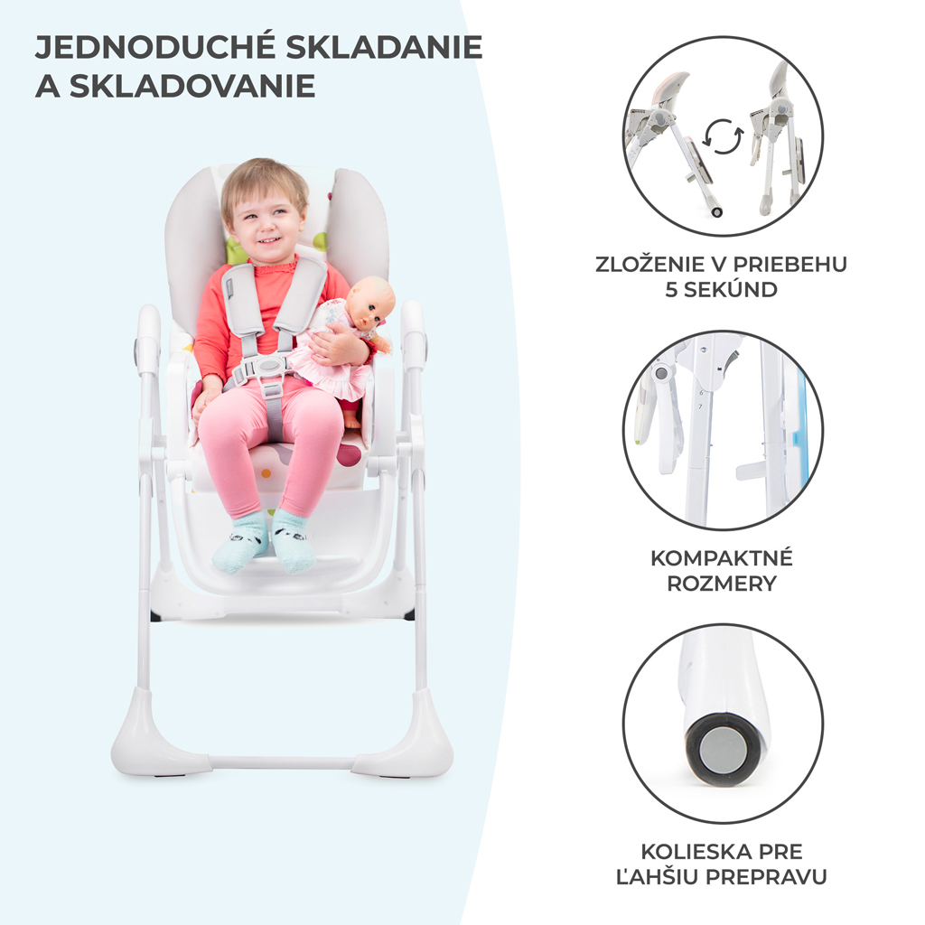 KINDERKRAFT Stolička jedálenská Yummy Pink