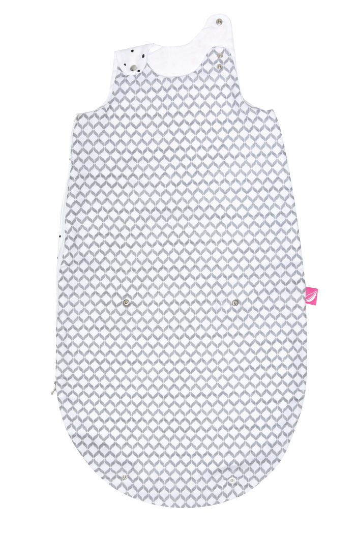 MOTHERHOOD Vak na spanie mušelínový 2v1 Zip a Round Grey Classics 3-18 m 0,5 tog