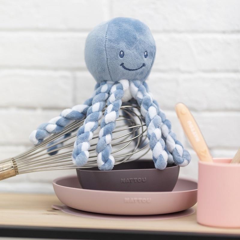 NATTOU Set jedálenský silikonový 4 ks ružovo-fialový bez BPA