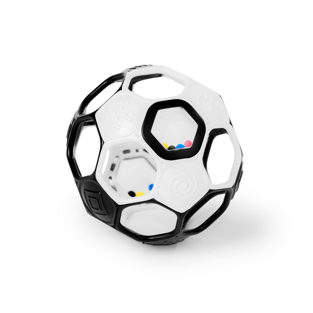 OBALL Hračka Oball RATTLE GOALS™ 10 cm Black &amp; White  0m+