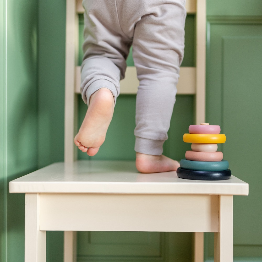 PETITE&amp;MARS Hračka drevená skladacia Orbit Wood of Mars 36m+ Aurora Pink