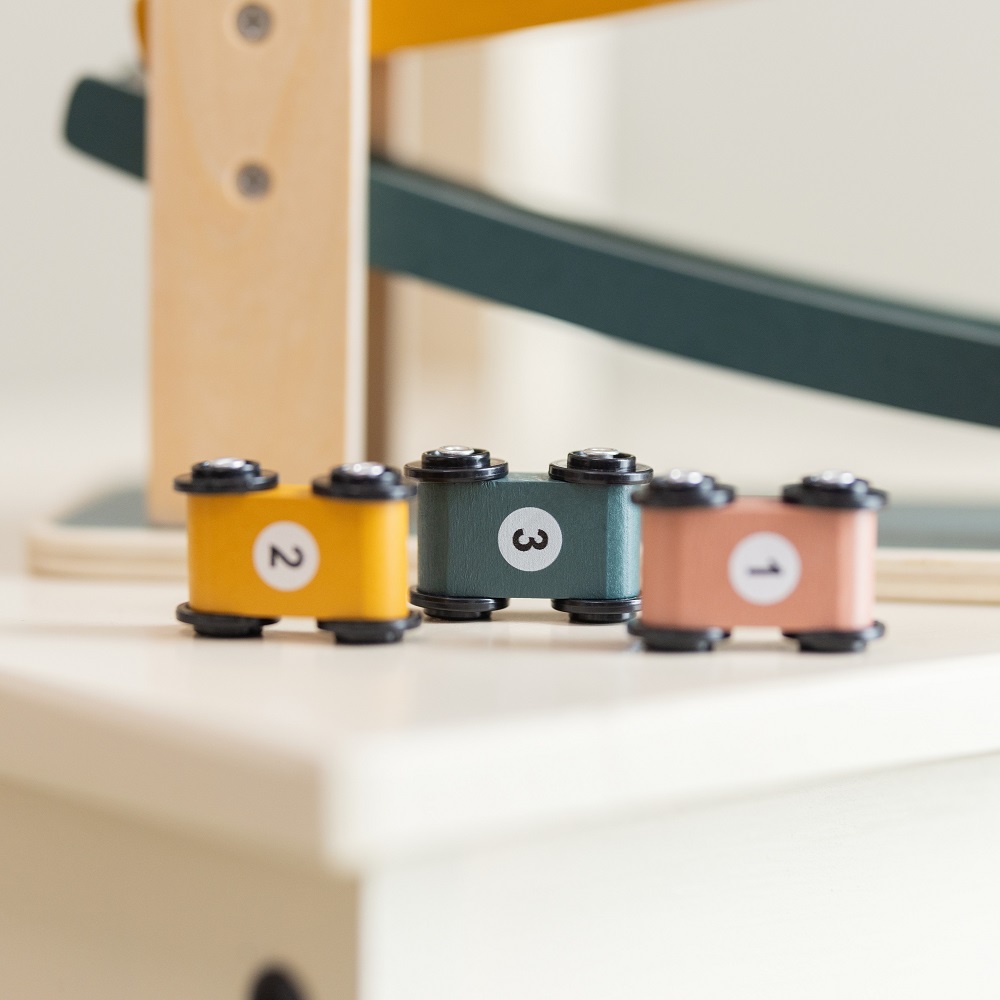 PETITE&amp;MARS Hračka drevená pretekárska dráha Milky Way Wood of Mars 18m+ Cosmic Blue