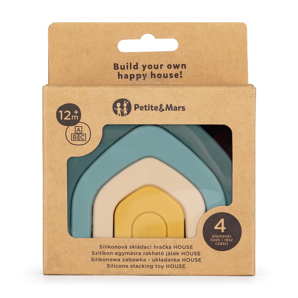 PETITE&amp;MARS Hračka silikónová skladacia House Misty Green 12m+