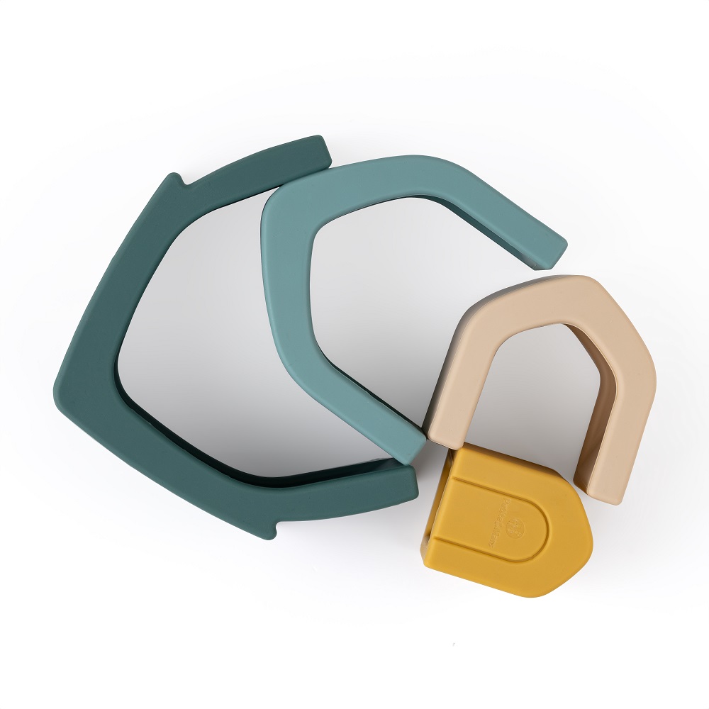 PETITE&amp;MARS Hračka silikónová skladacia House Misty Green 12m+