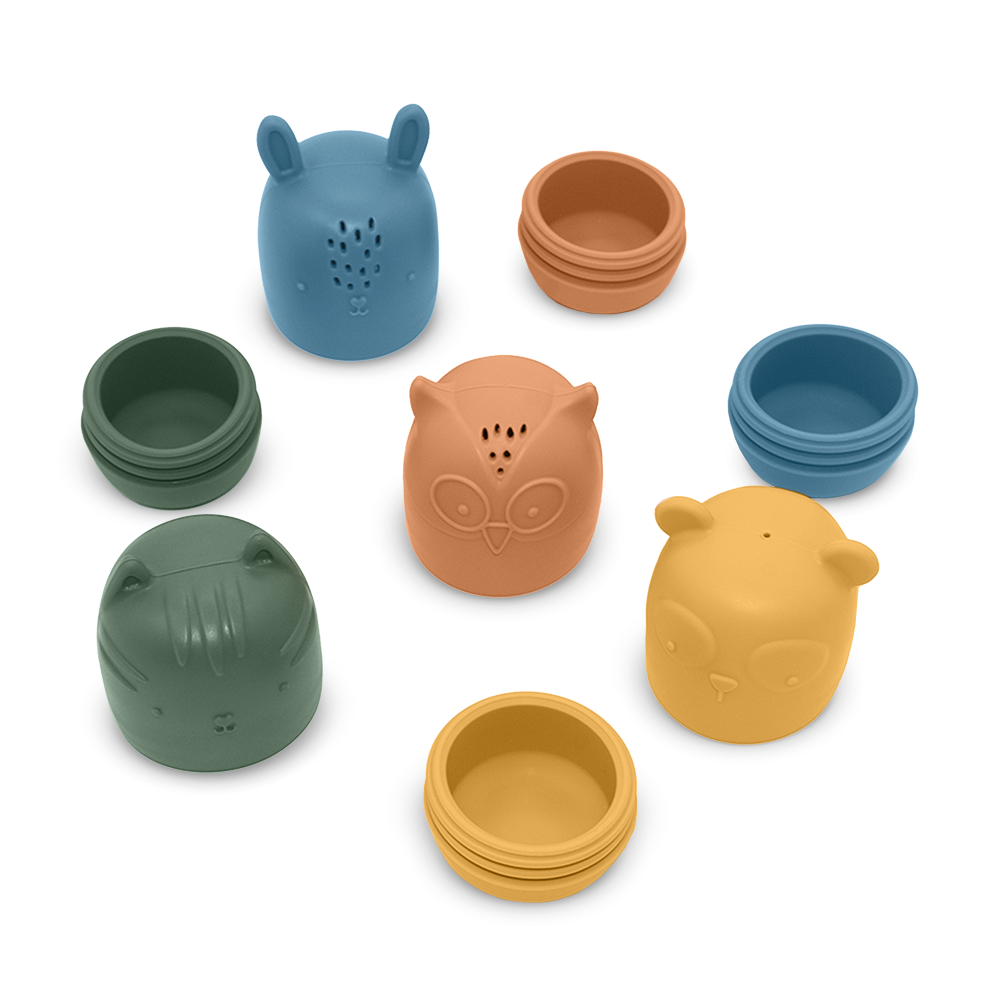 PETITE&amp;MARS Hračky silikónové do vody AMIGOS 4 ks 6m+