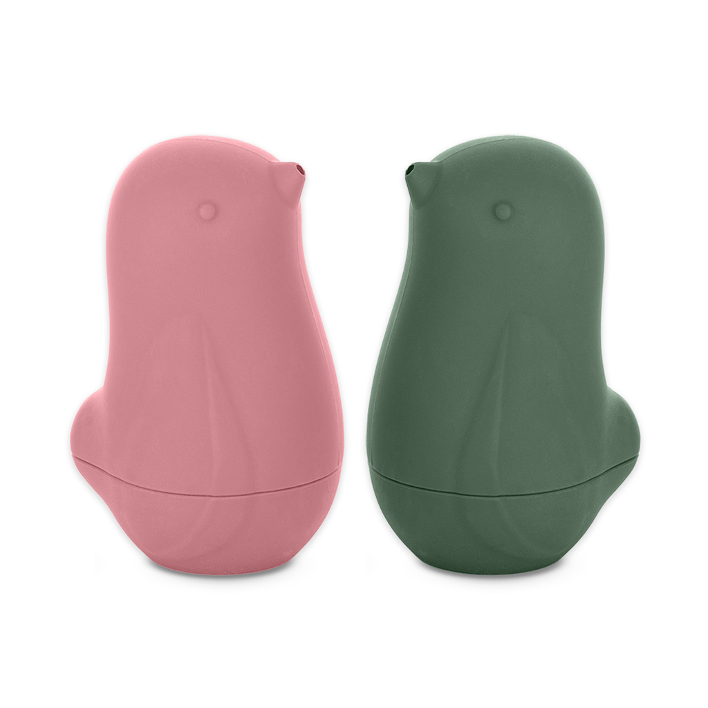 PETITE&amp;MARS Hračky silikónové do vody Love birds Rose Green 6m+