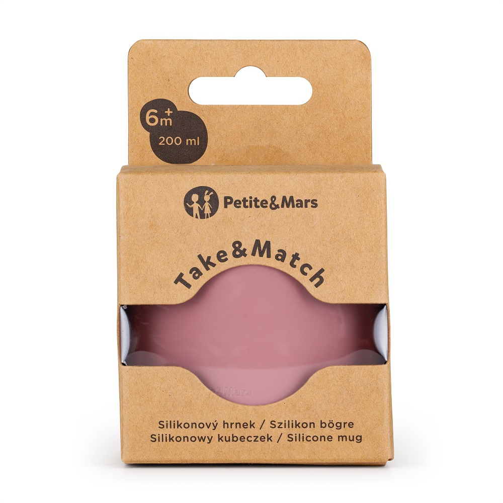 PETITE&amp;MARS Hrnček silikonový Take&amp;Match Dusty Rose 6m+