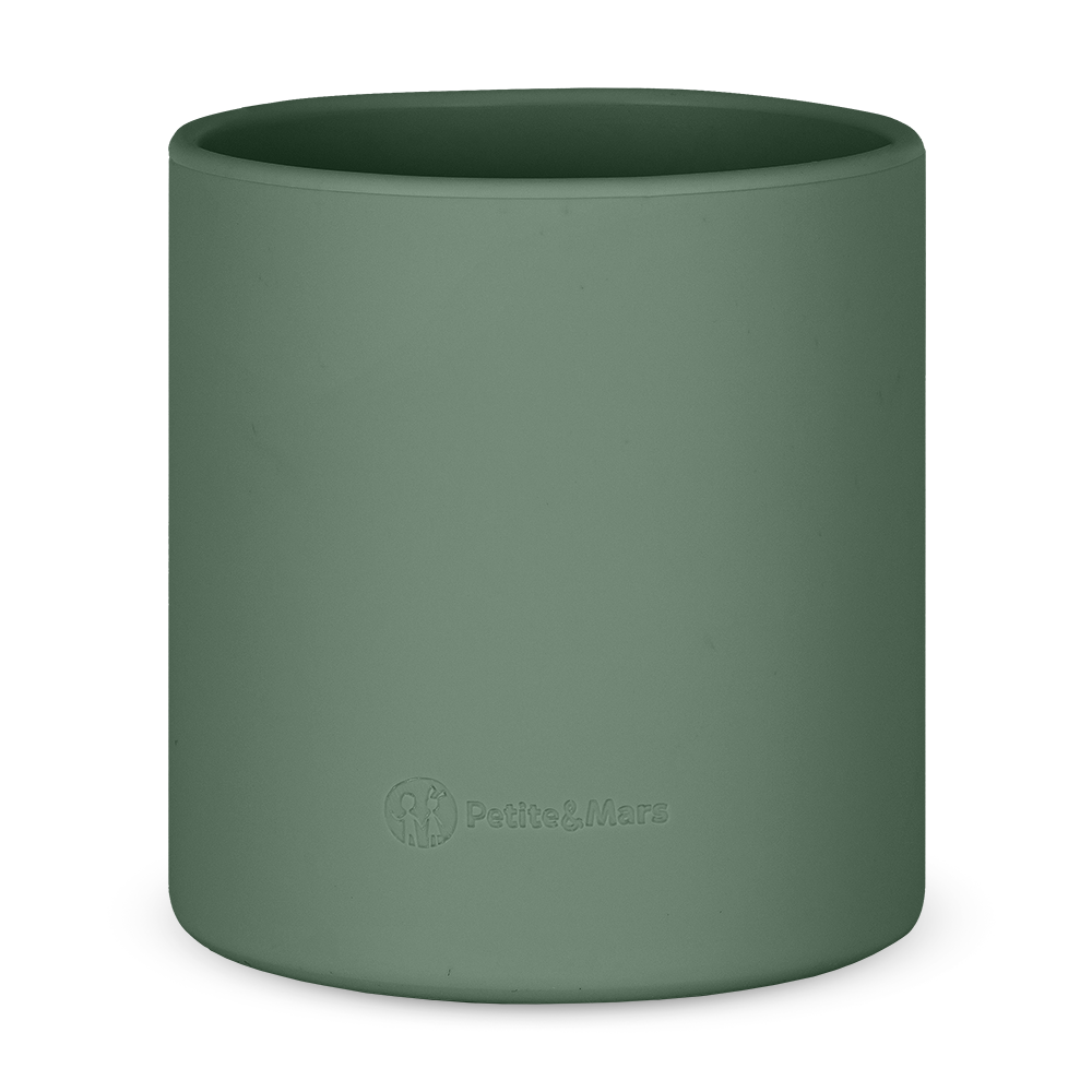 PETITE&amp;MARS Hrnček silikonový Take&amp;Match Misty Green 6m+