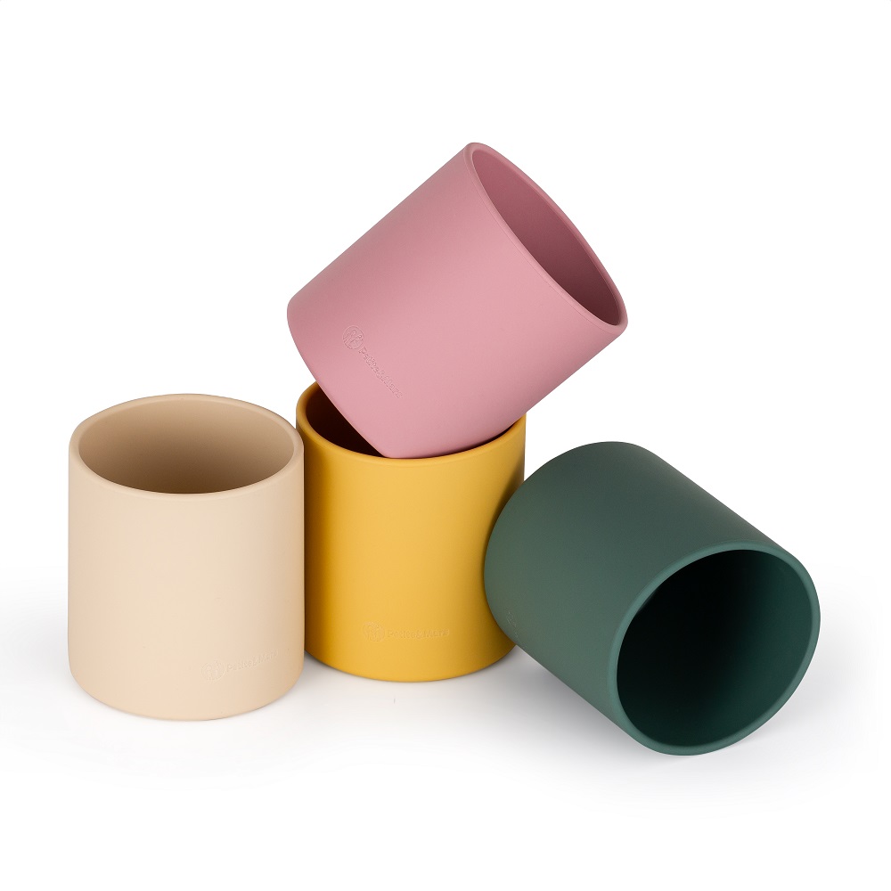 PETITE&amp;MARS Hrnček silikonový Take&amp;Match Misty Green 6m+