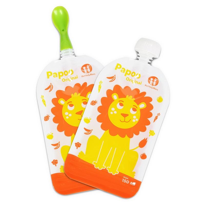 PETITE&amp;MARS Kapsička na jedlo Papoo Original Lion 6 ks
