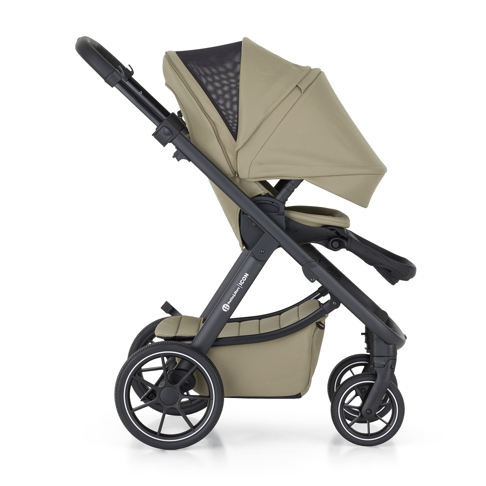 PETITE&amp;MARS Kočík kombinovaný ICON 2v1 Mossy Green LITE RWS + Core Pro i-Size Black Grey + Báza