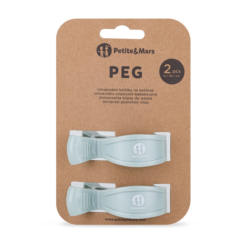 PETITE&amp;MARS Štipec Peg na kočík (2 ks) Green