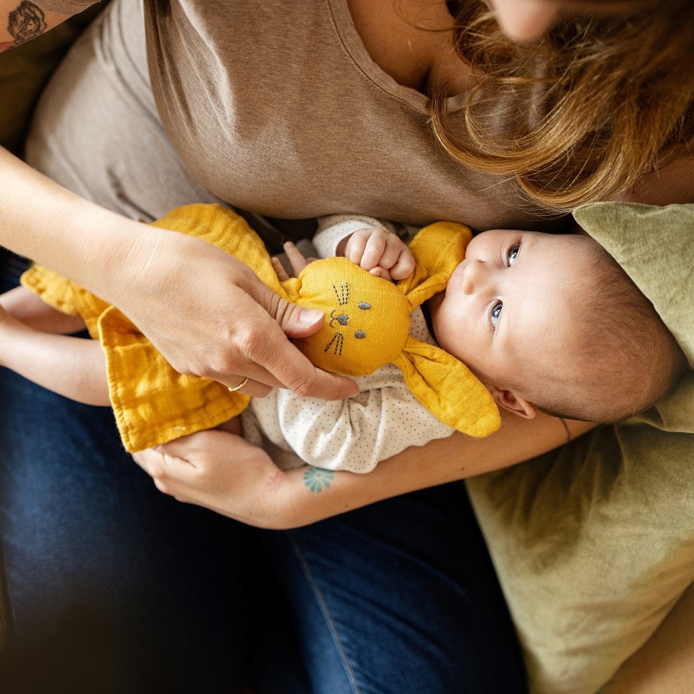 PETITE&amp;MARS Maznáčik bambusový mušelínový Hugo Misty Green 0m+