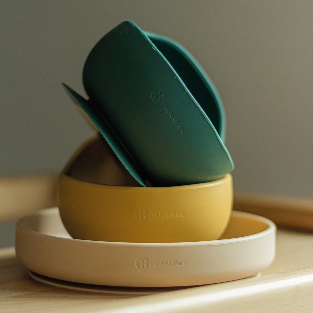 PETITE&amp;MARS Miska silikónová s prísavkou TAKE&amp;MATCH Intense Ochre 6m+