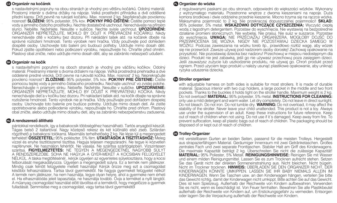 PETITE&amp;MARS Organizér na kočík Pocket Zip black