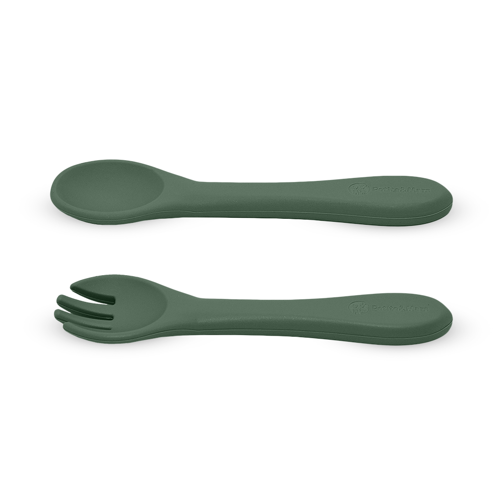 PETITE&amp;MARS Príbor silikónový TAKE&amp;MATCH Misty Green 6m+