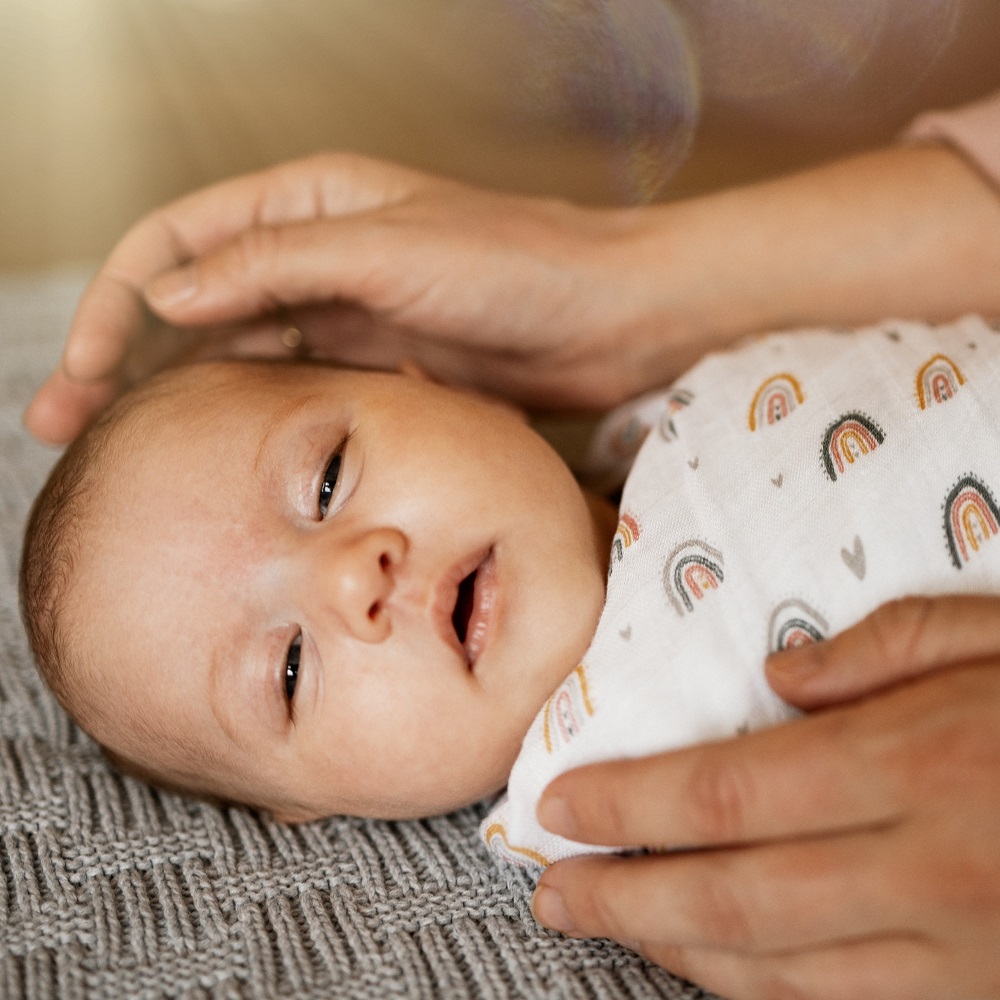 PETITE&amp;MARS Prikrývka bambusová mušelínová 2ks Misty Rose Rainbow 2v1, 120 x 120 cm