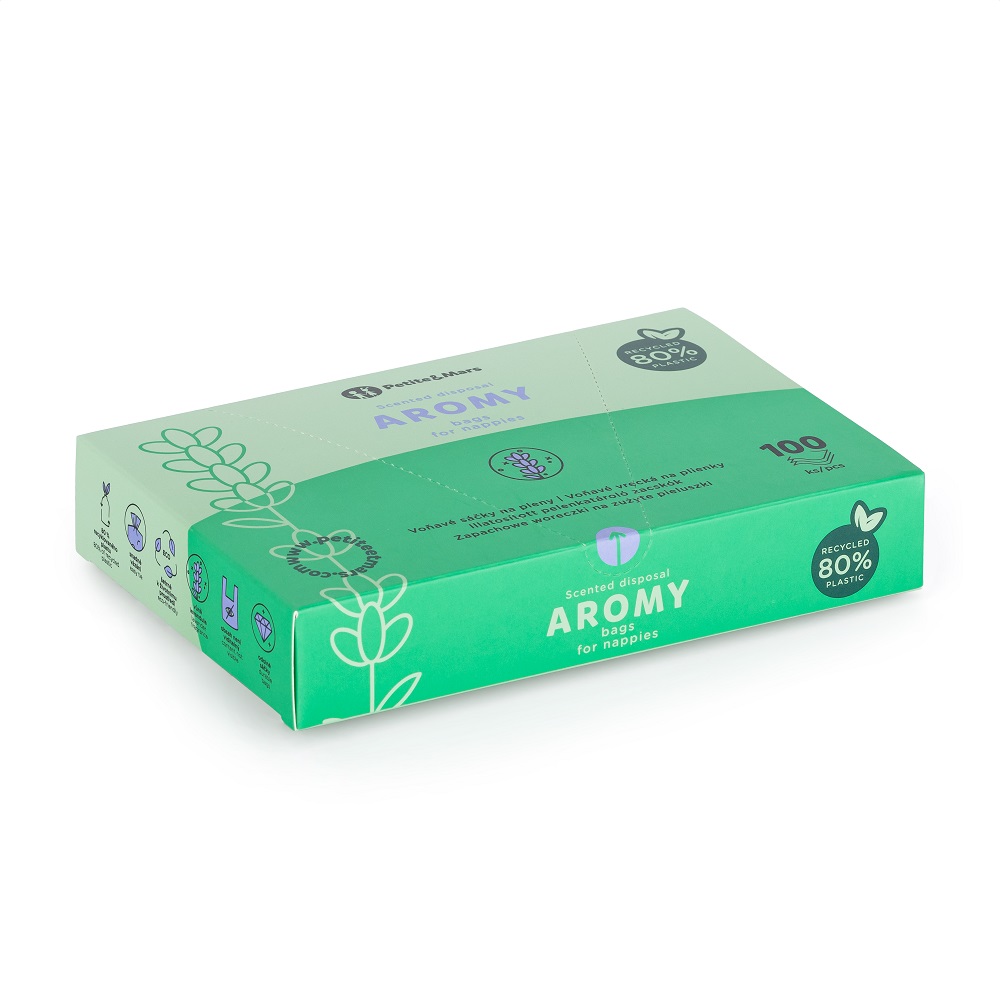 PETITE&amp;MARS Vrecká voňavé na plienky s úchytmi Aromy, 100 ks