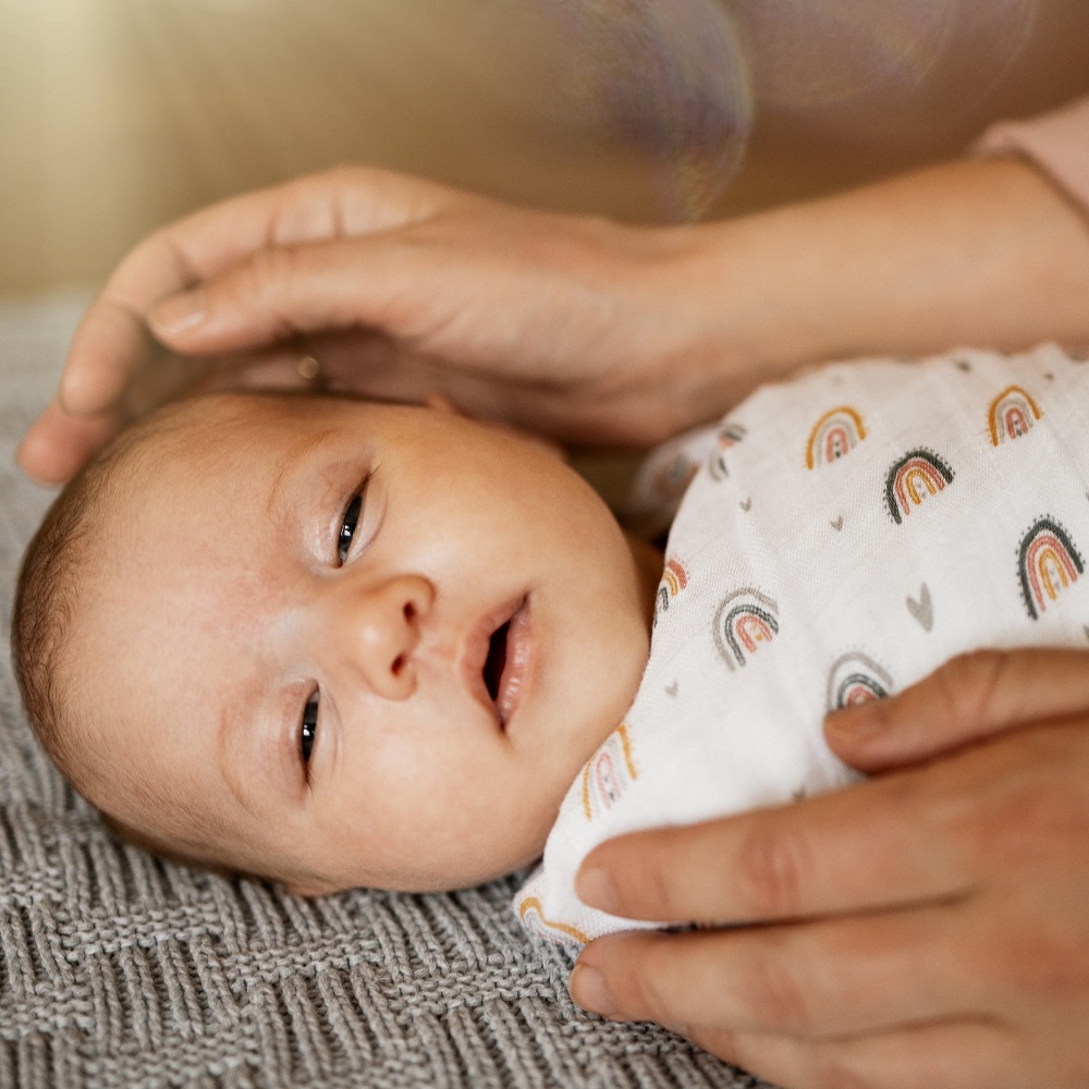 PETITE&amp;MARS Sada plienok bambusová mušelínová 3ks Moussy Rose Rainbows, 68 x 68 cm