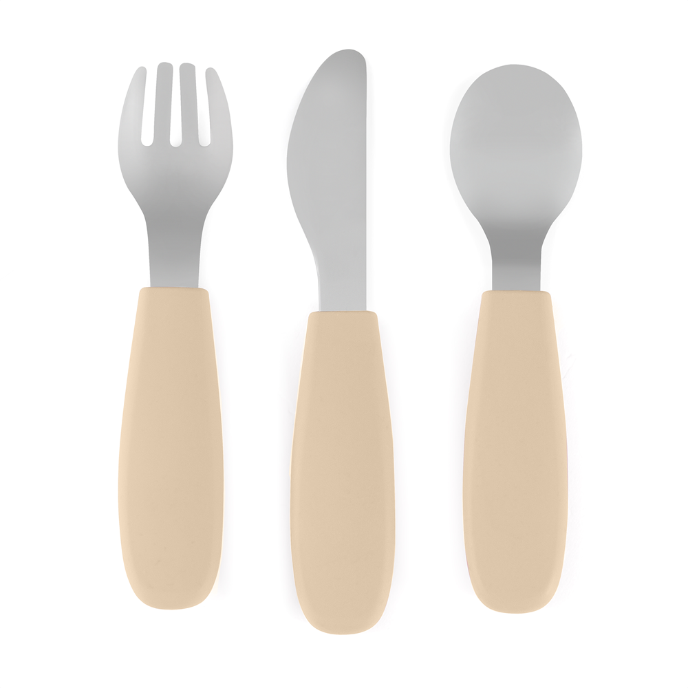 PETITE&MARS Sada príborov s nerezovej ocele Take&Match Desert Sand 12m+