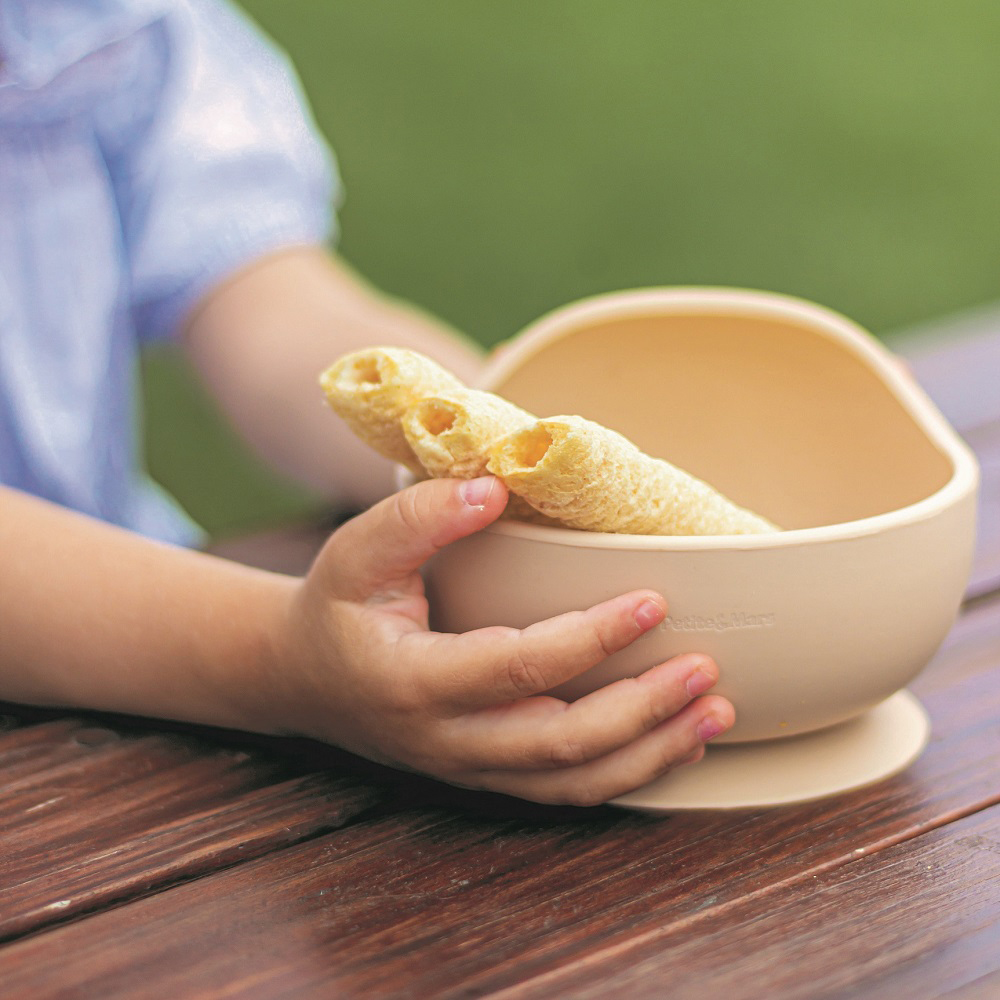 PETITE&amp;MARS Set jedálenský silikónový TAKE&amp;MATCH 4 ks Desert Sand - Dusty Rose 6m+