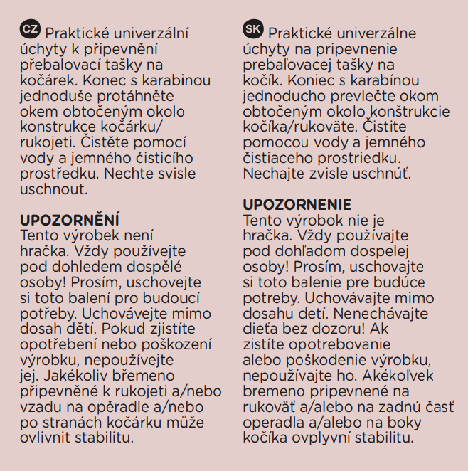PETITE&amp;MARS Úchytky Hang na zavesenie tašky na kočík - 2 ks
