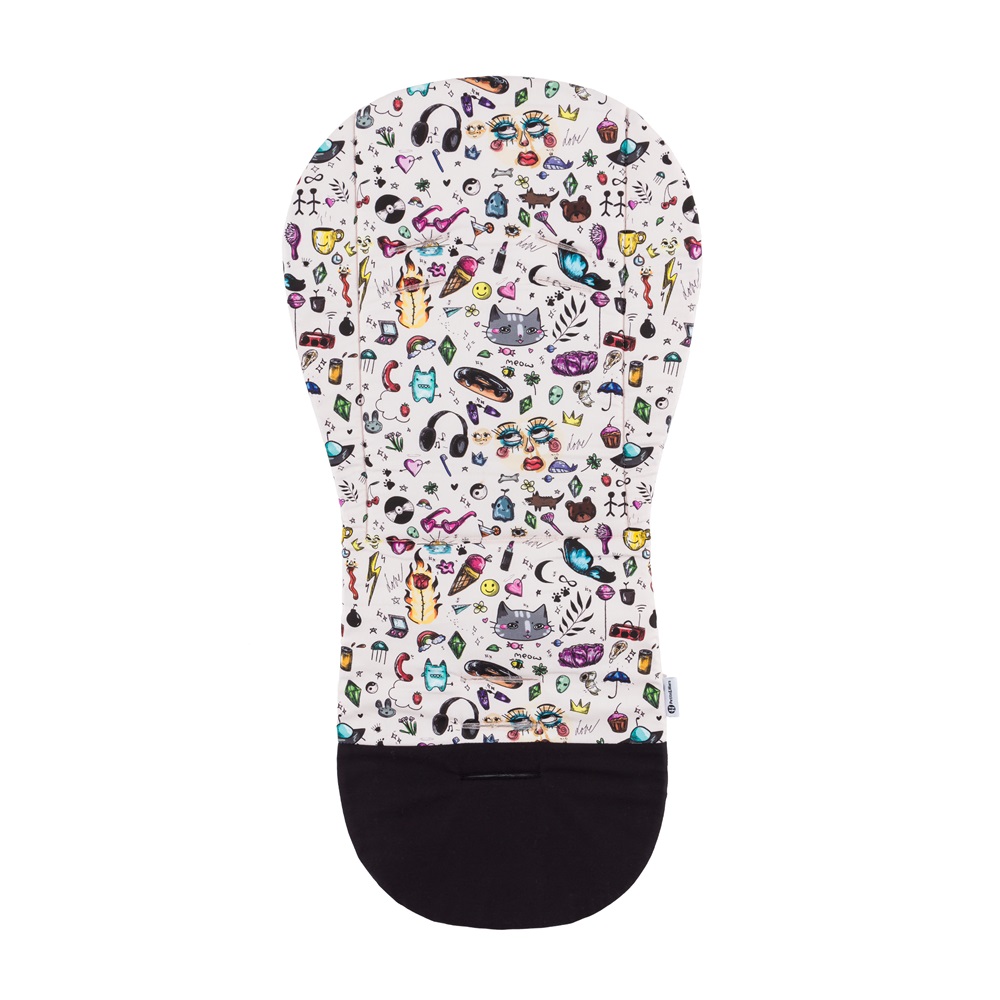 PETITE&amp;MARS Vložka do kočíka Foamy Limited 100 Tattoo