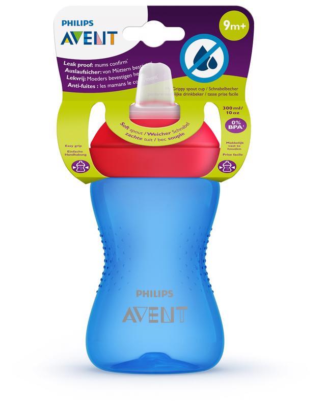 Philips AVENT Hrnček 300 ml Grippy s mäkkým náustkom chlapec