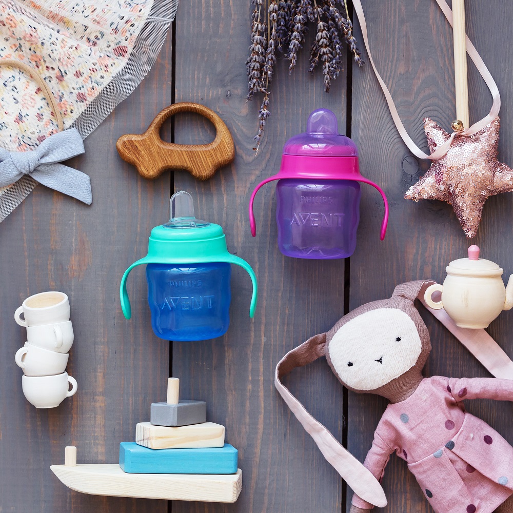 Philips AVENT Hrnček pre prvé dúšky Klasik 200 ml s držadlami chlapec