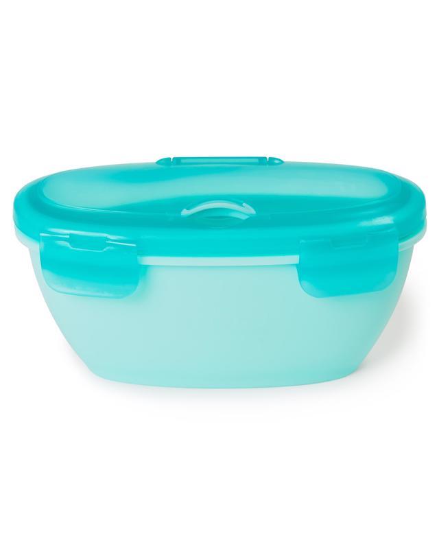 SKIP HOP Miska s lyžičkou v ochrannom puzdre Easy Serve Teal 240 ml, 3m+