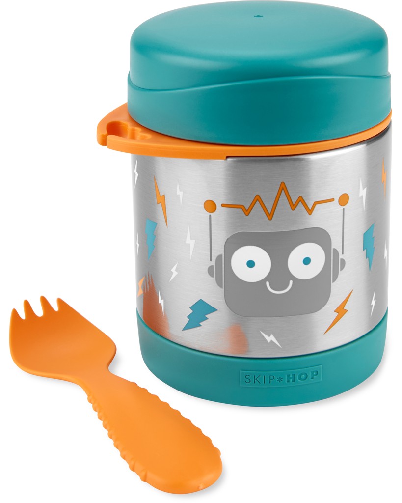 SKIP HOP Spark Style Termoska na jedlo s lyžičkou/vidličkou Robot 325 ml, 3r+