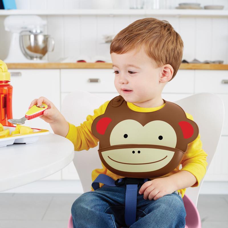 SKIP HOP Zoo Podbradník silikónový Opička 6m+