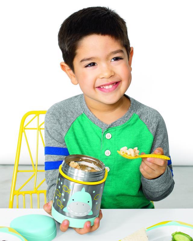 SKIP HOP Zoo Termoska na jedlo s lyžičko/vidličkou Žralok 325 ml, 3r+