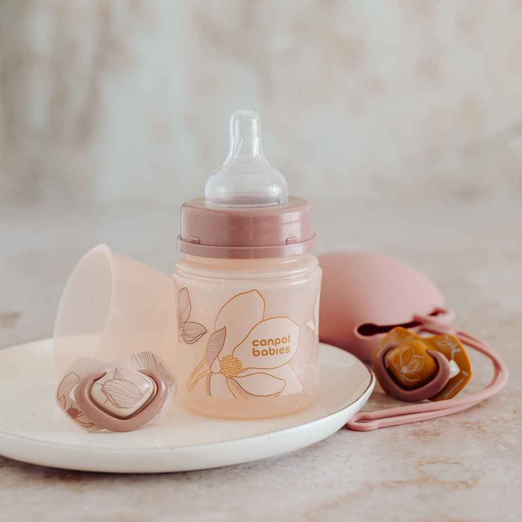 CANPOL BABIES Cumlík silikónový symetrický Light touch GOLD 18m+m 2ks ružový