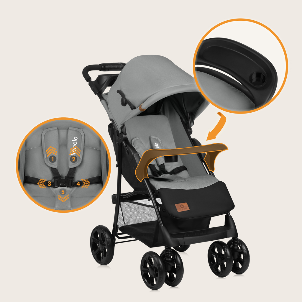 LIONELO Kočík športový Emma Plus Grey Dove