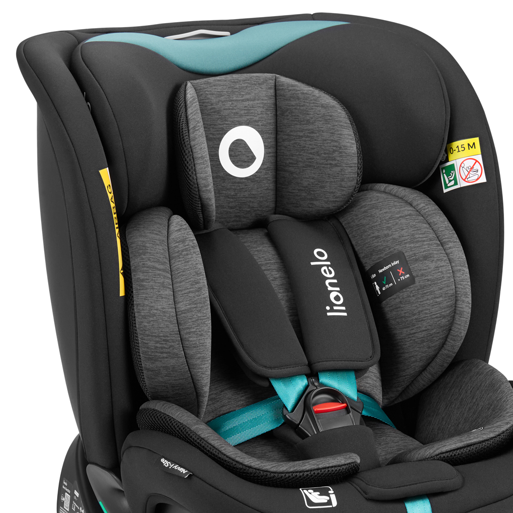 LIONELO Autosedačka Navy i-Size (40-150 cm) Black Turquoise
