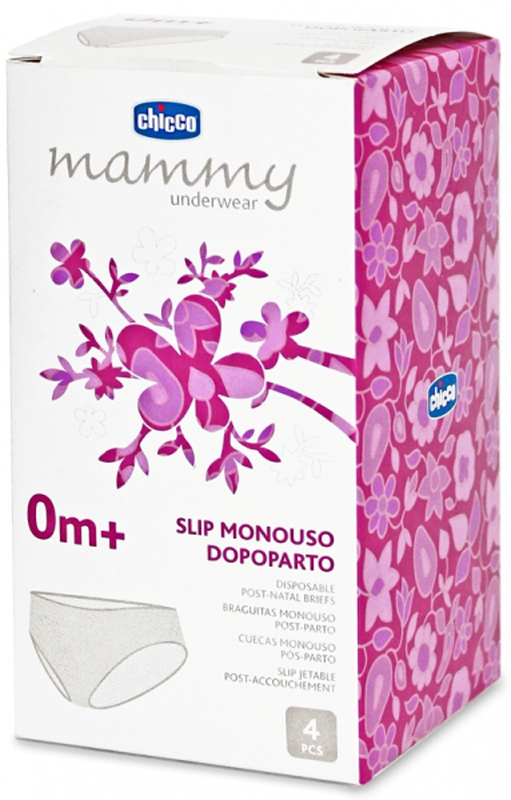 CHICCO Vložky popôrodné 30 ks + Nohavičky jednorazové po pôrode, 4 ks, veľ.3